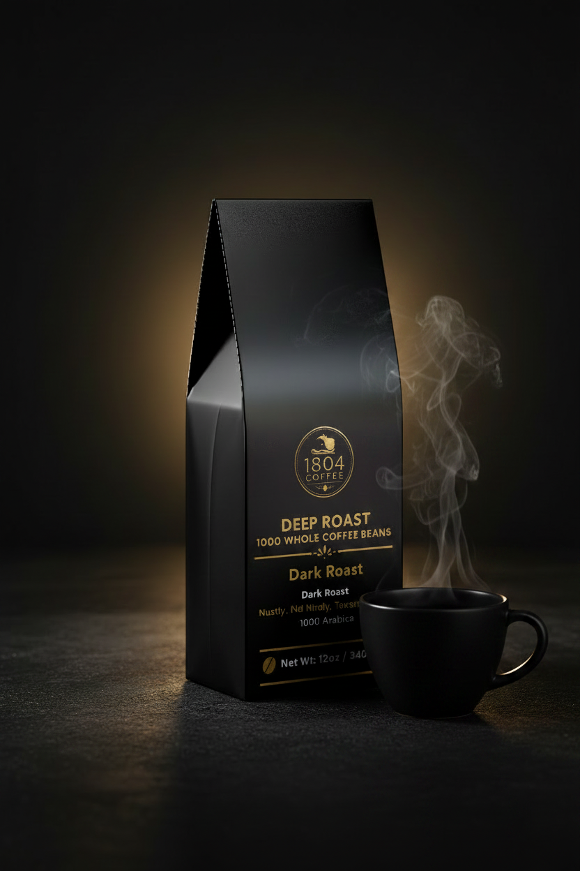 1804 Coffee Deep Roast - Lifestyle with coffee cup